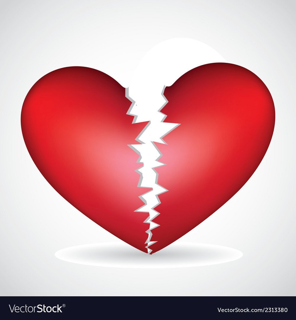 Красные сердечки разбитые