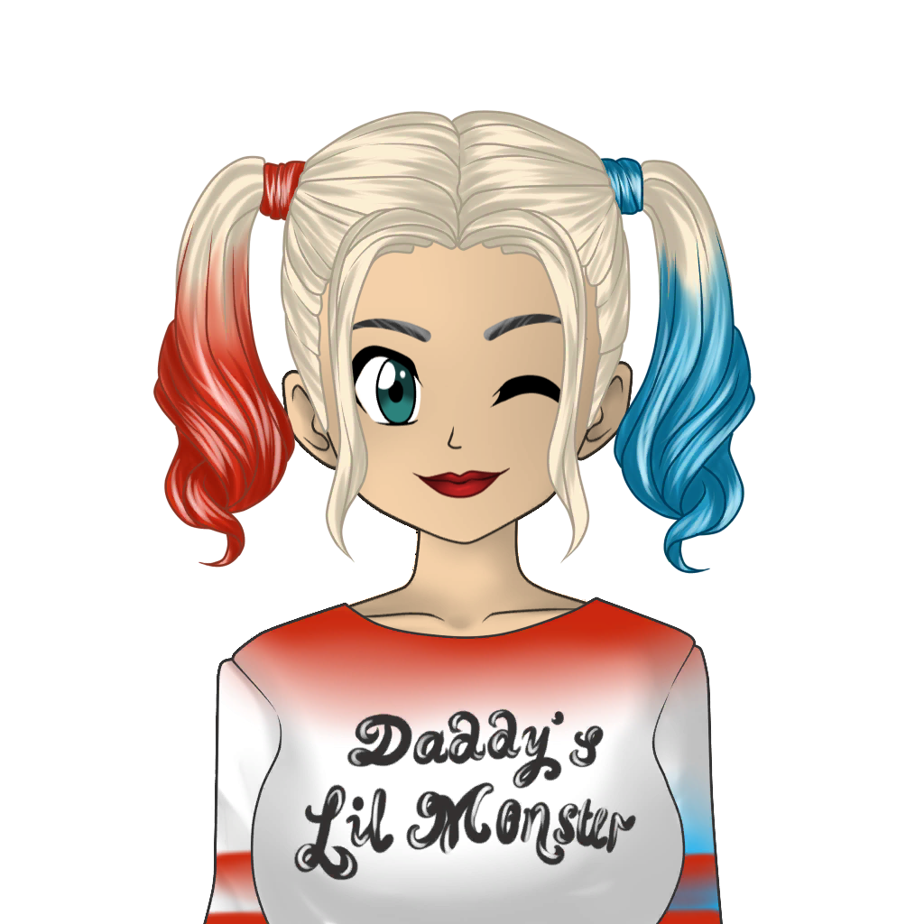 Харли Квинн аниме для срисовки