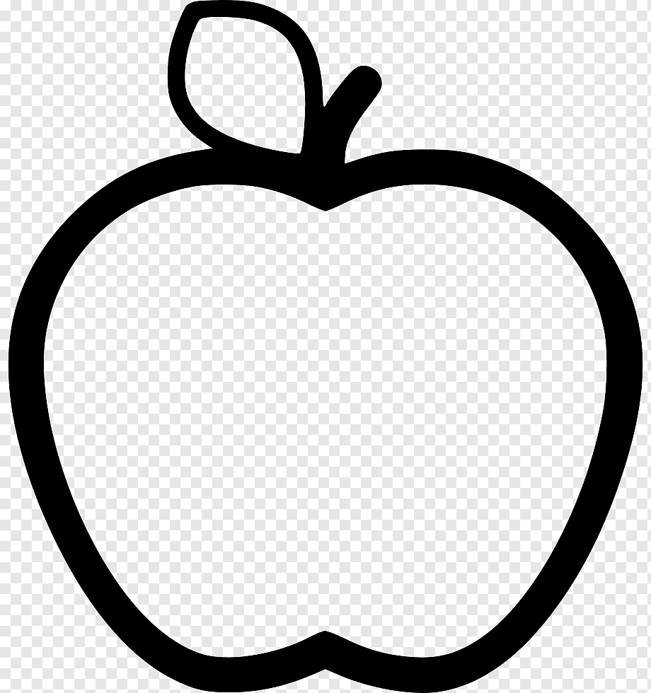 Силуэт яблока с листиком