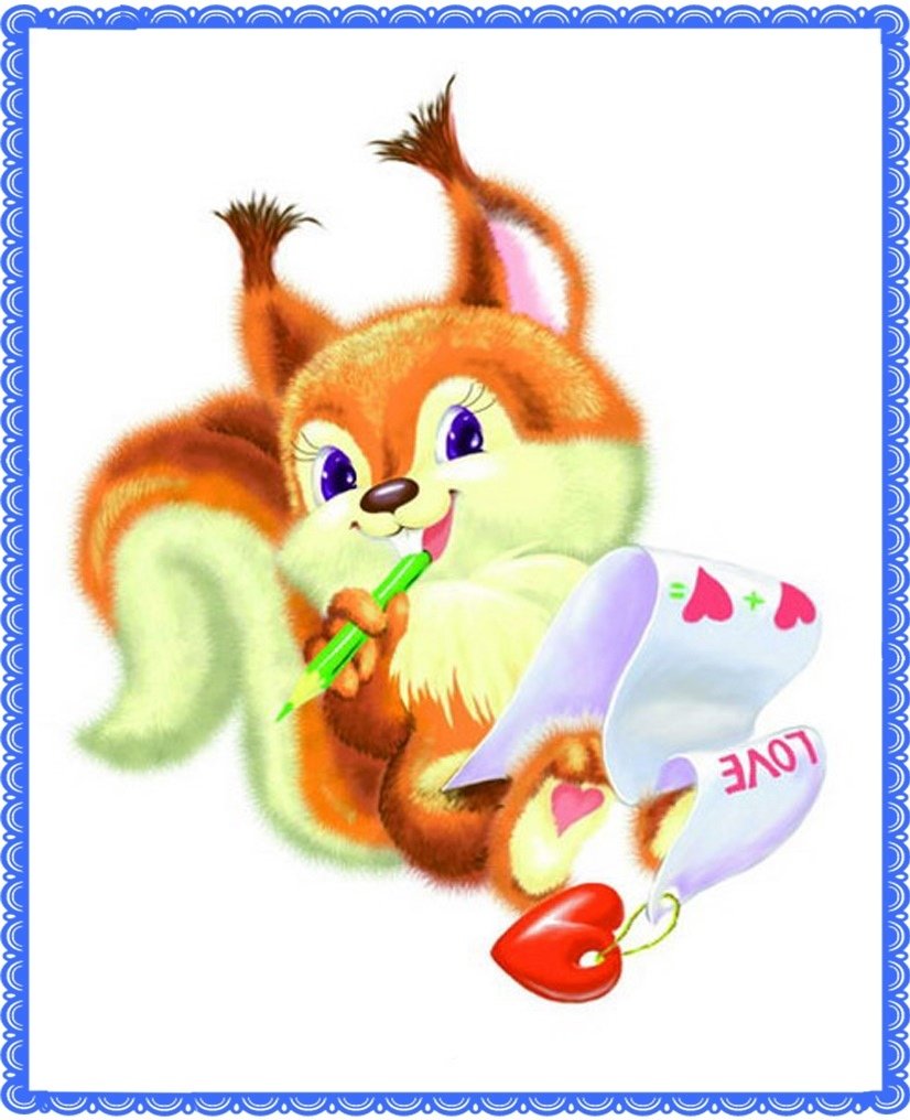 Белочка на белом фоне для детей