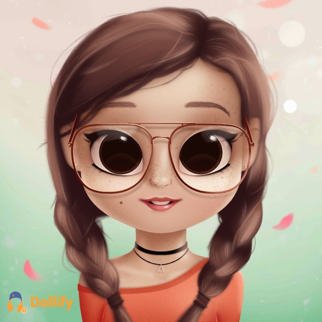 Милые мультяшные девочки в очках