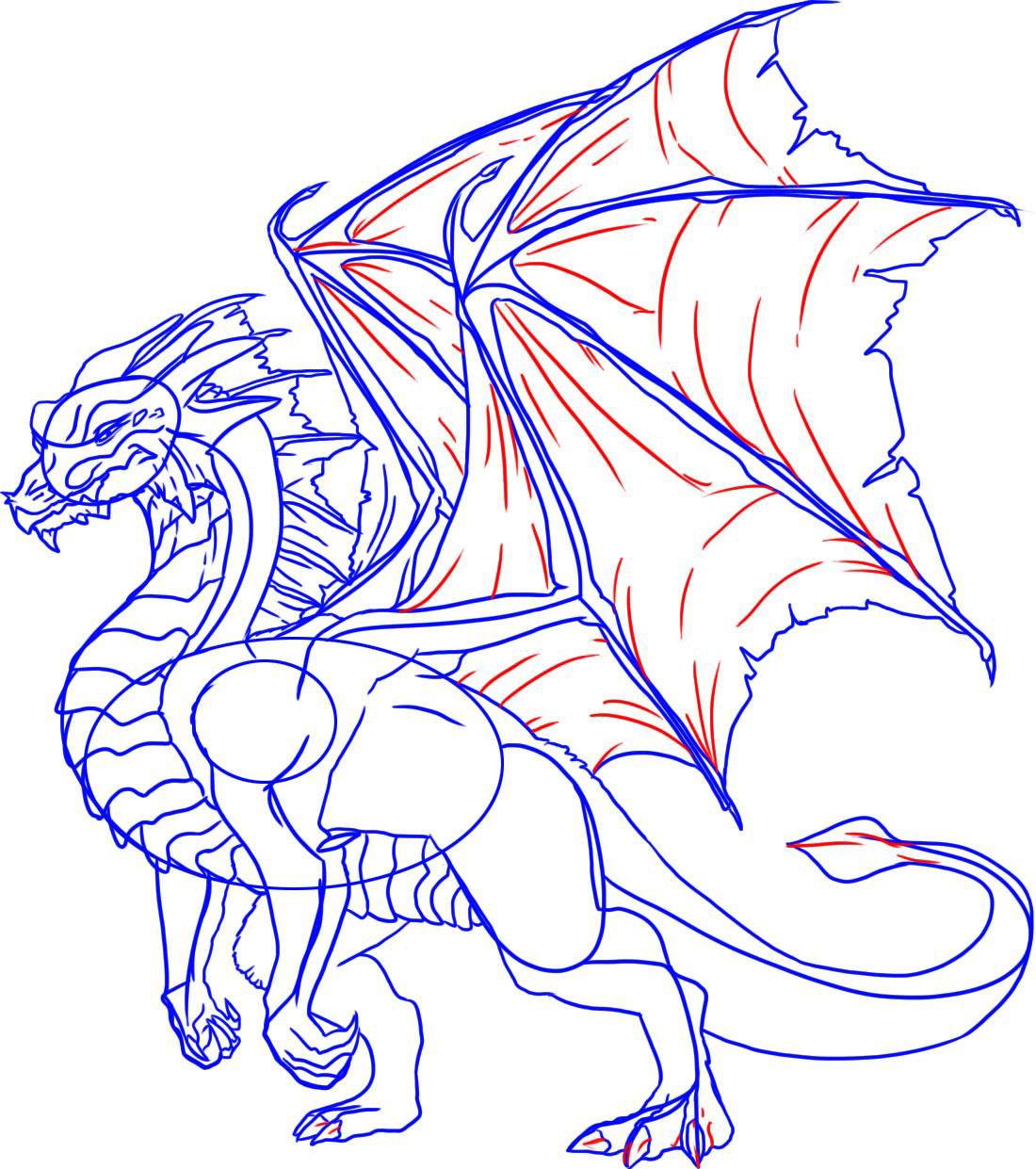 Дракон простым карандашом