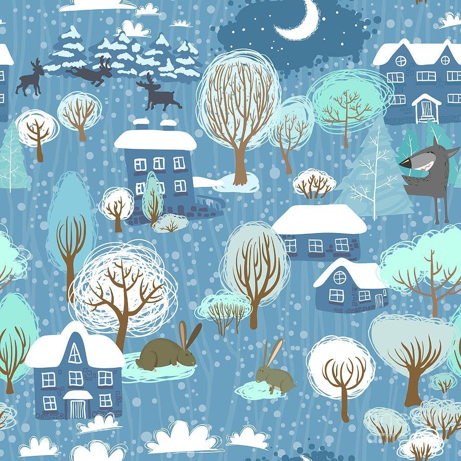 Зимние новогодние паттерны
