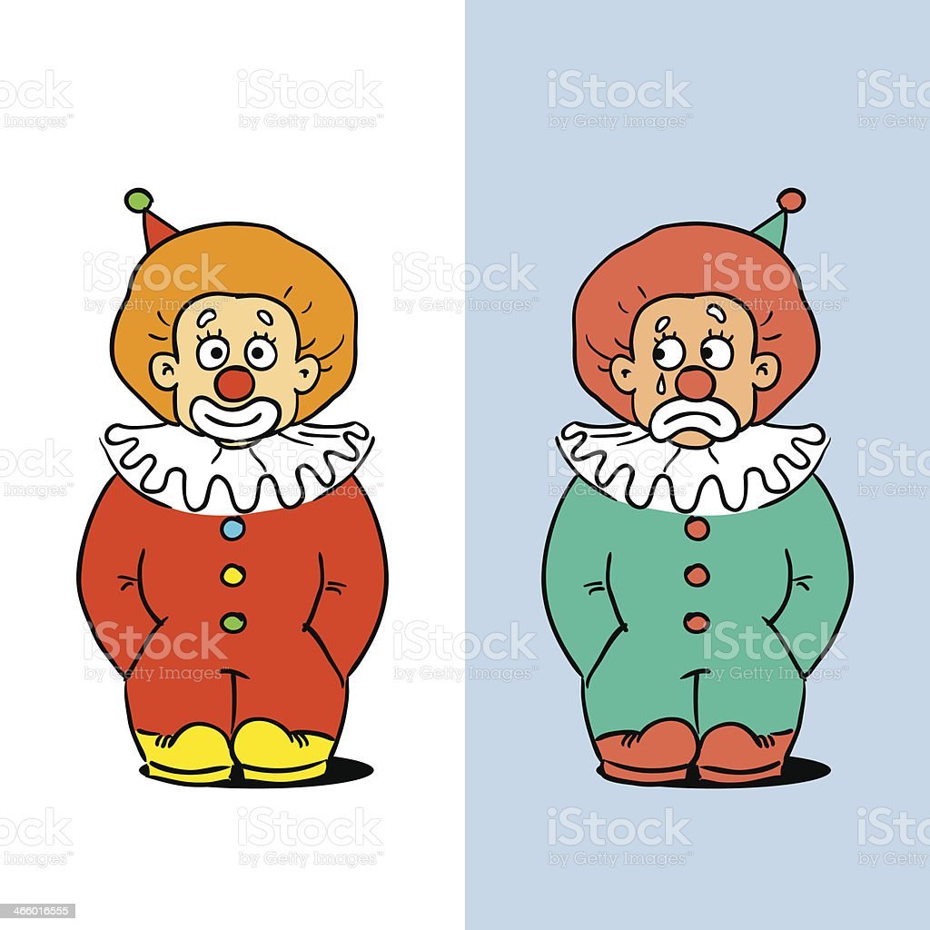 Клоун грустный и весалаы