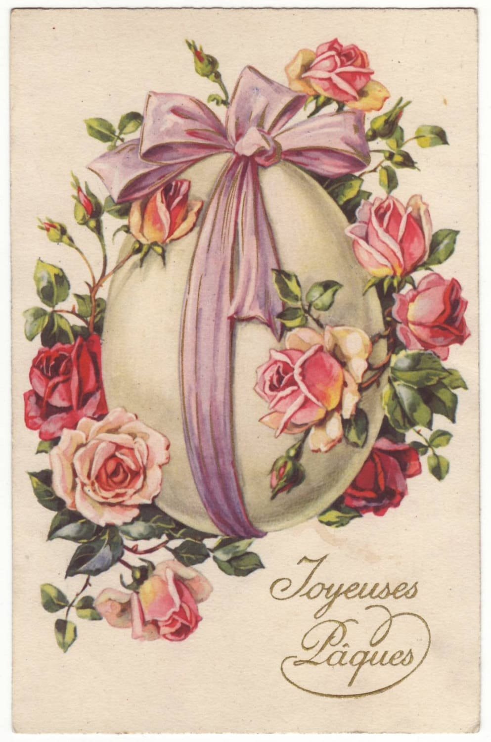Пасхальные открытки Винтаж розы