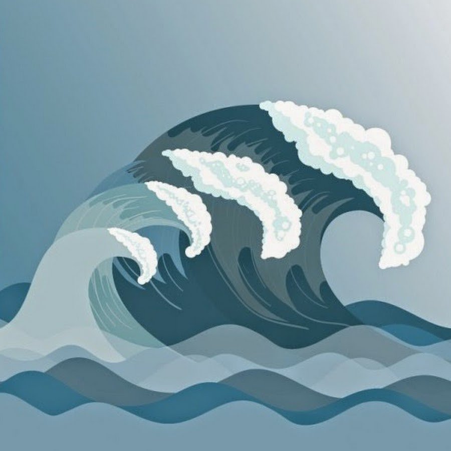 Волны нарисованные