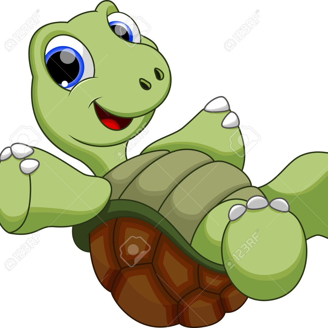 Мультяшная черепаха с панцирем