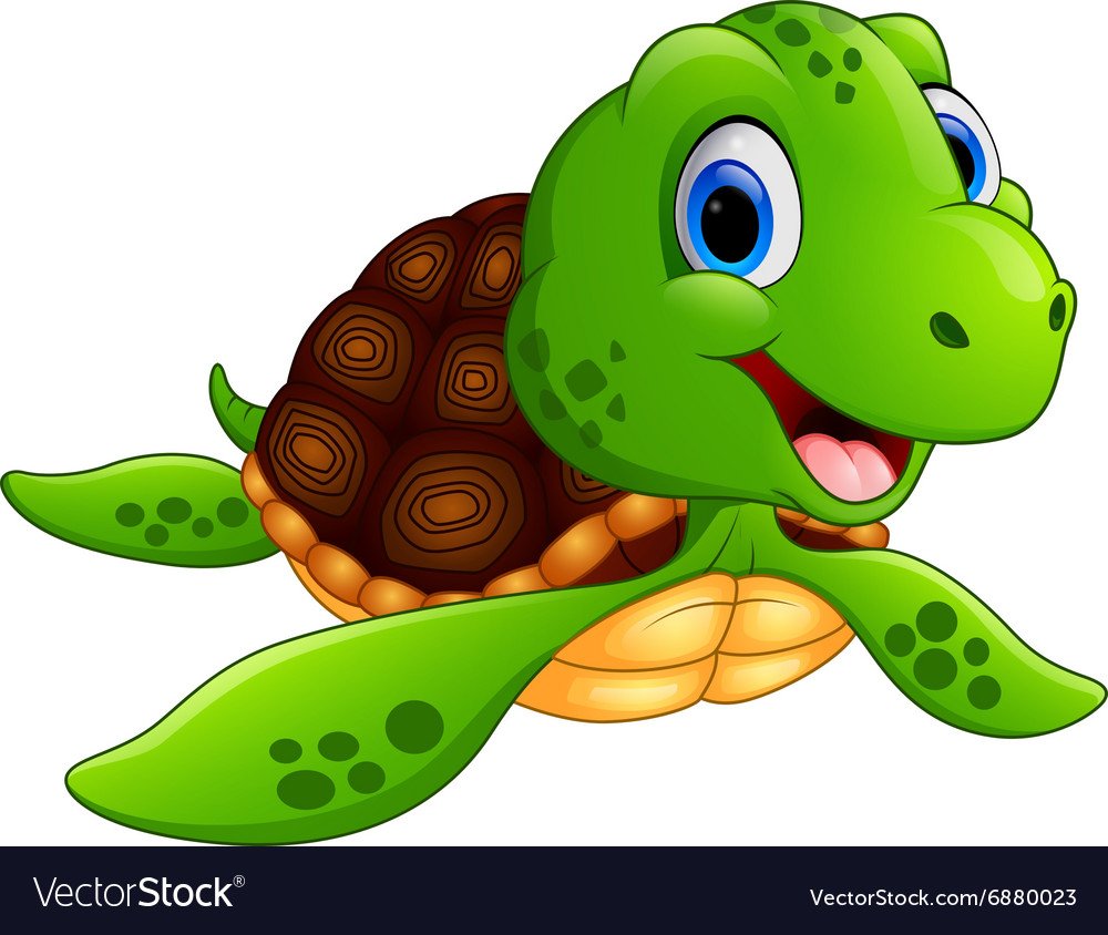 Морская черепаха мультяшная