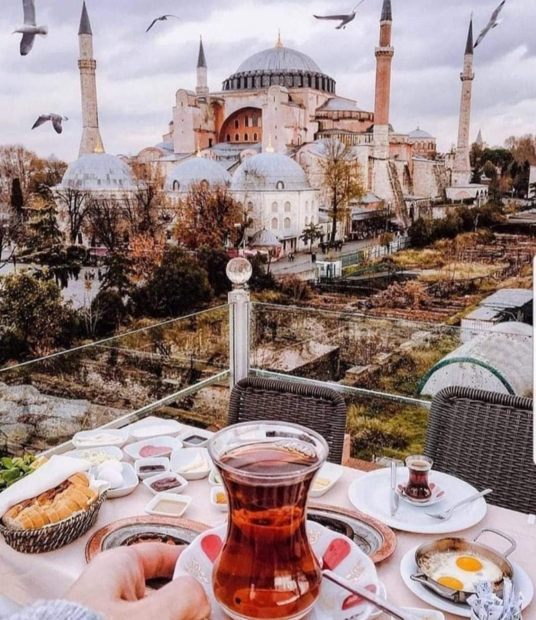 Стамбул, чай, Босфор, мечеть