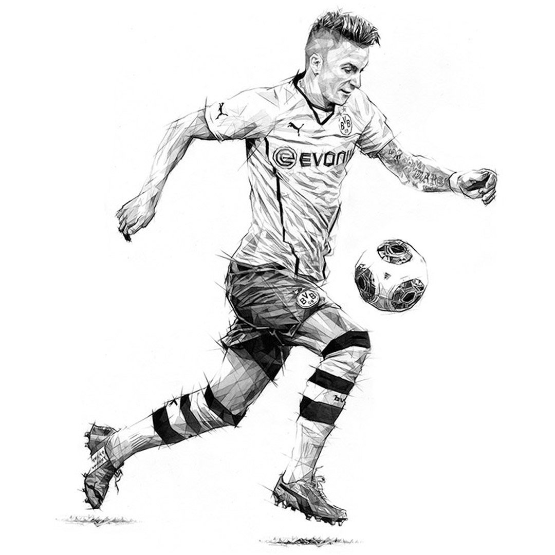 Футболист рисунок карандашом