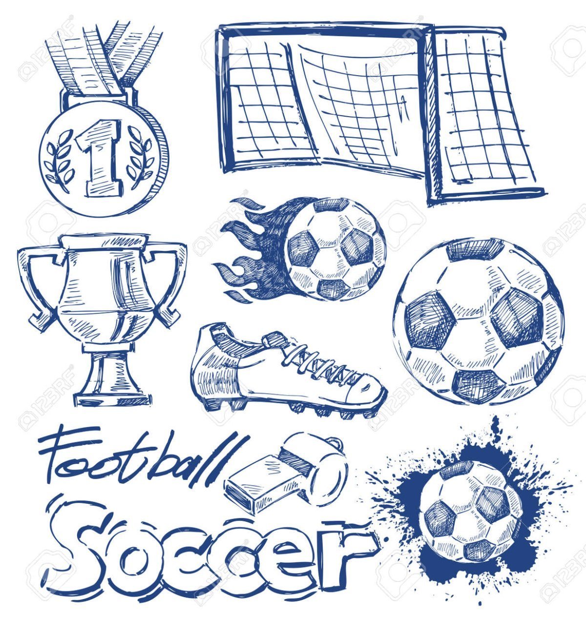 Футбольные атрибуты иллюстрации