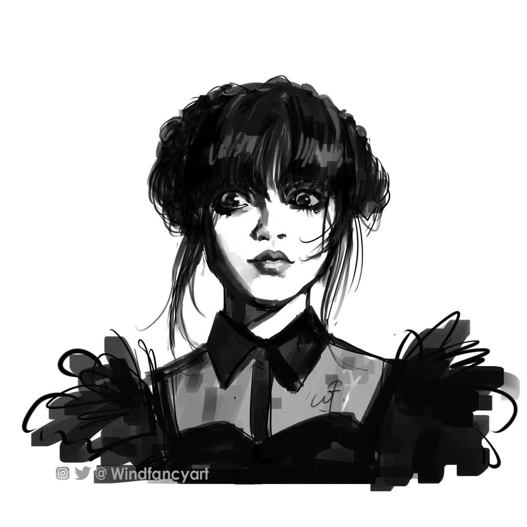 Уэнздей Аддамс тату