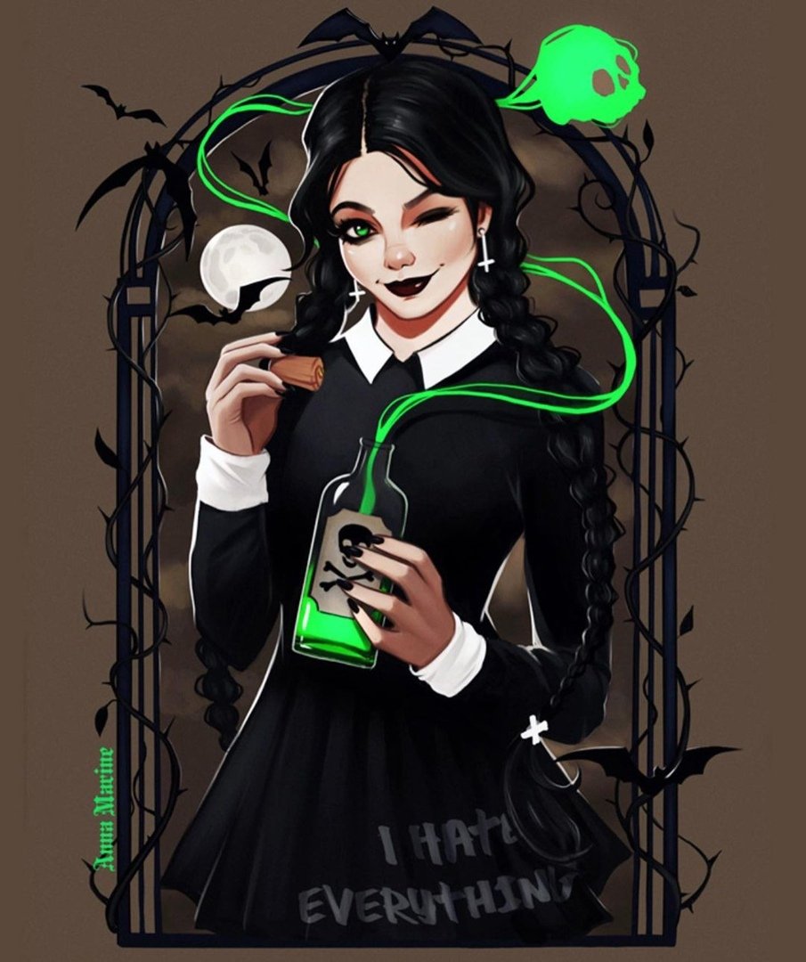 Уэнздей Аддамс арт взрослая