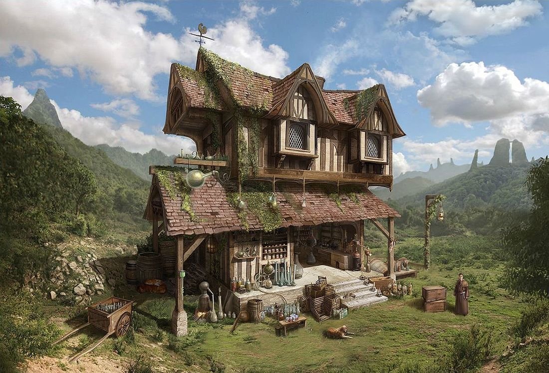 Деревня концепт средневековый