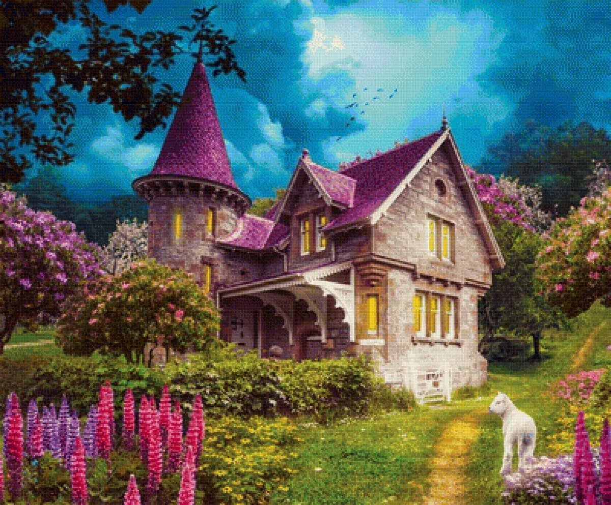 Алмазная мозаика домик