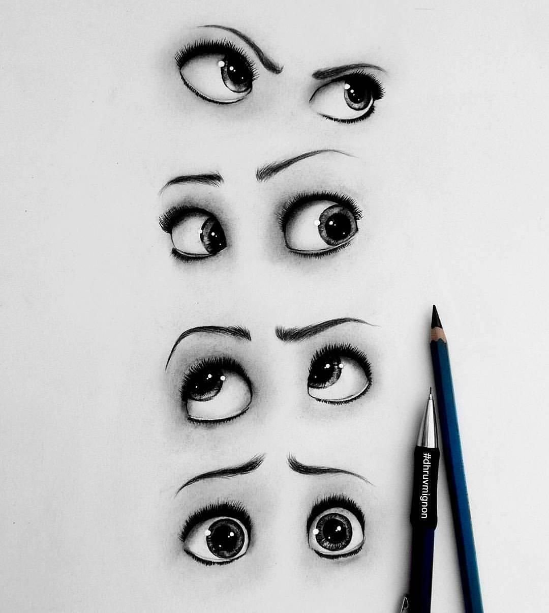 Большие глаза карандашом