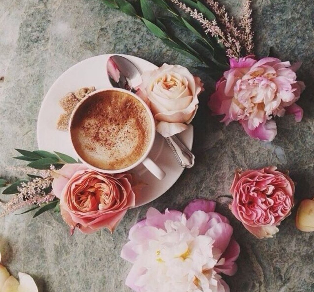 Кофе и цветы