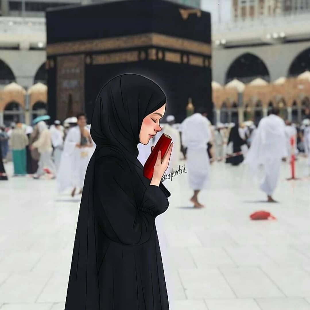 Девушка в хиджабе со спины