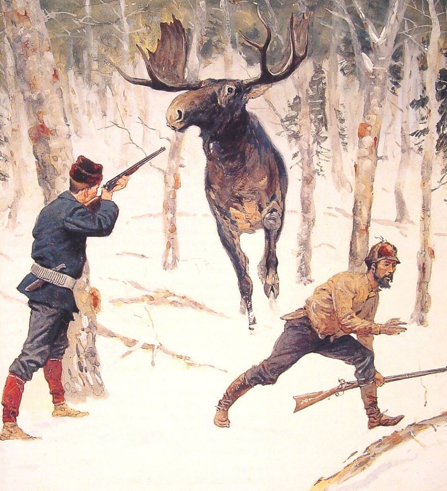 Frederic Remington художник the Moose Hunt