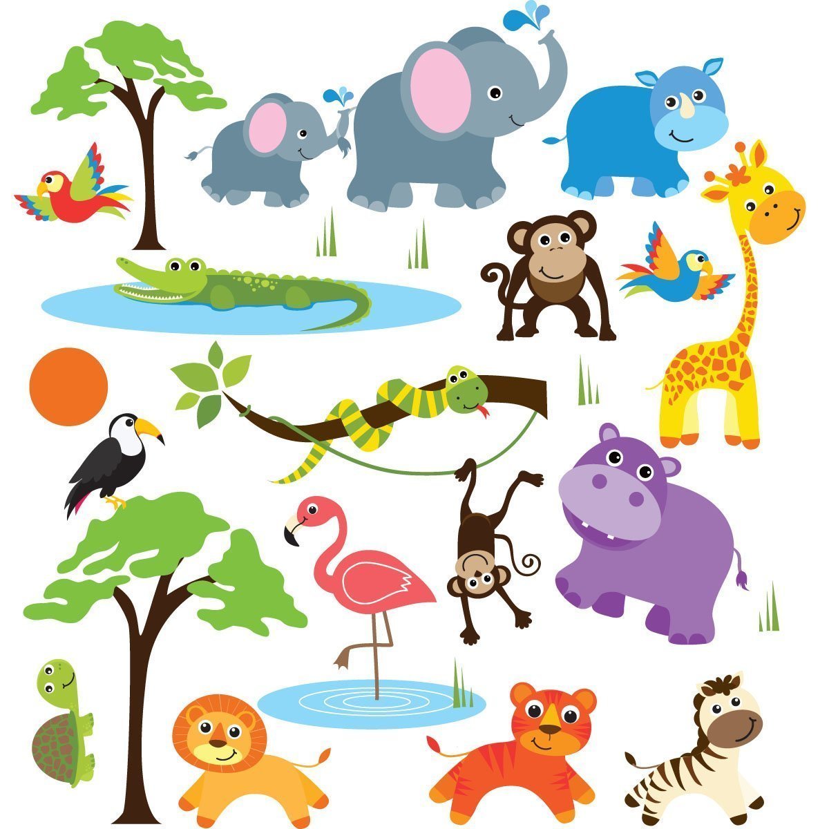 Наклейки детские животные