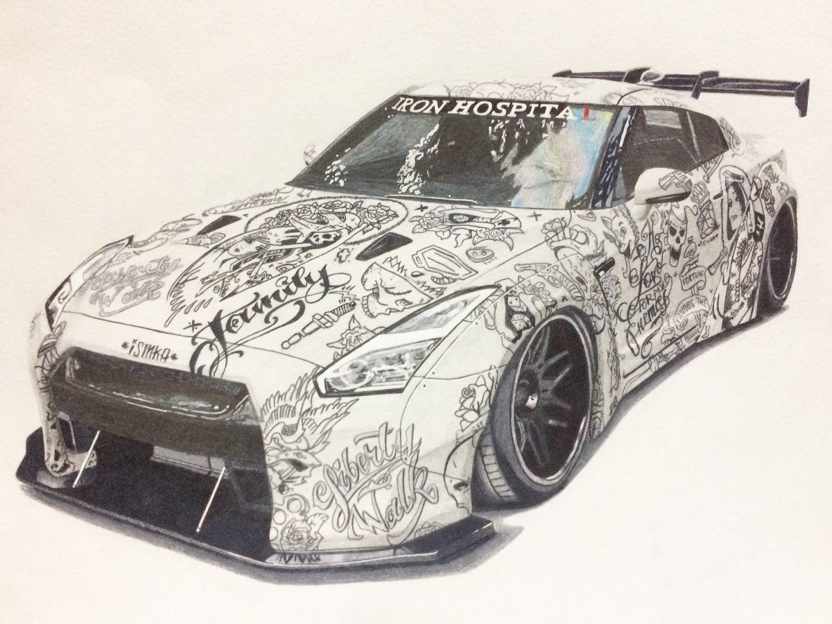 Ниссан ГТР 35 разрисованный