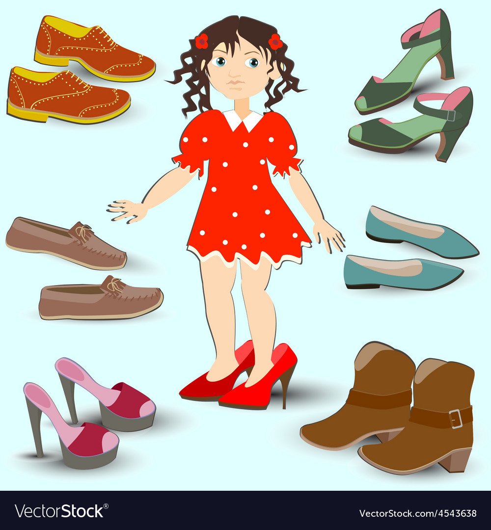 Обувь на полочке иллюстрация