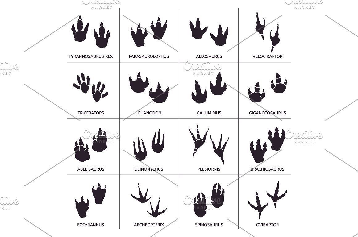 След динозавра вектор