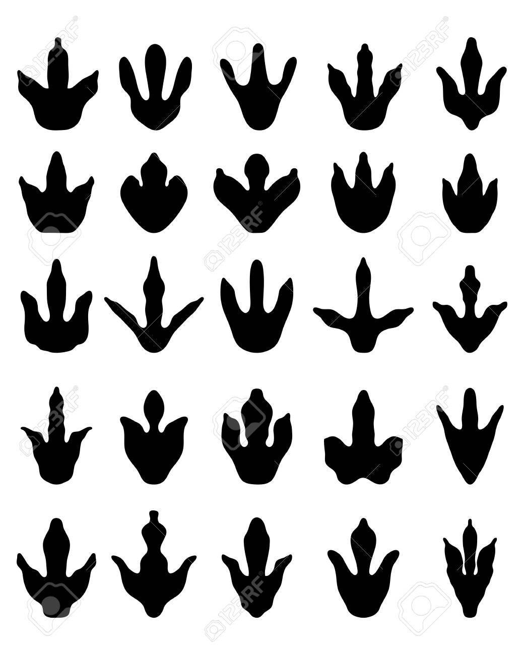 Рисование следов динозавров