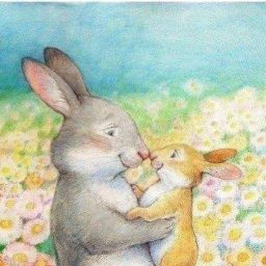 Зайчонок с мамой