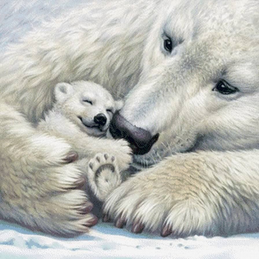 Вышивка крестом белые медведи