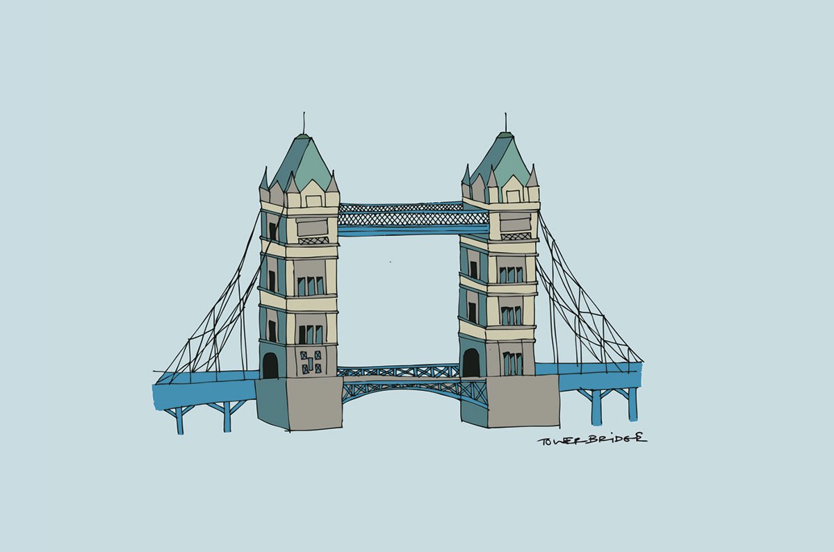 Тауэрский мост рисунок на стене
