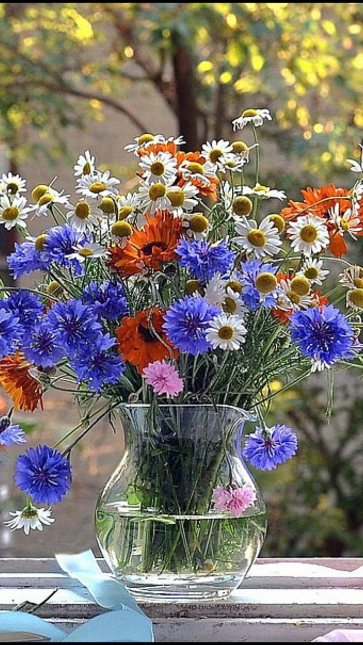 Полевые цветы в вазе фото красивые