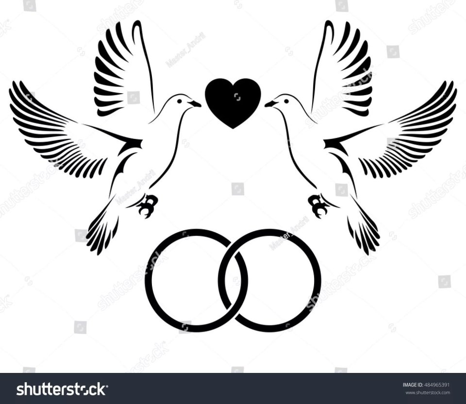 Приглашение с голубями