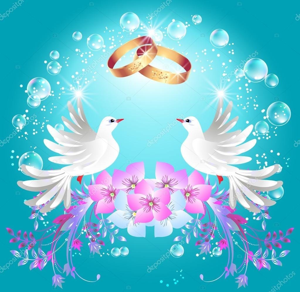 Два голубя с кольцами