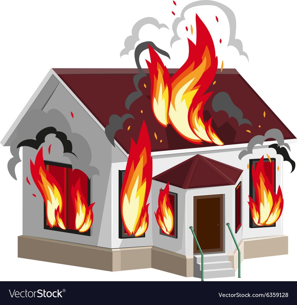 Горящий дом для детей