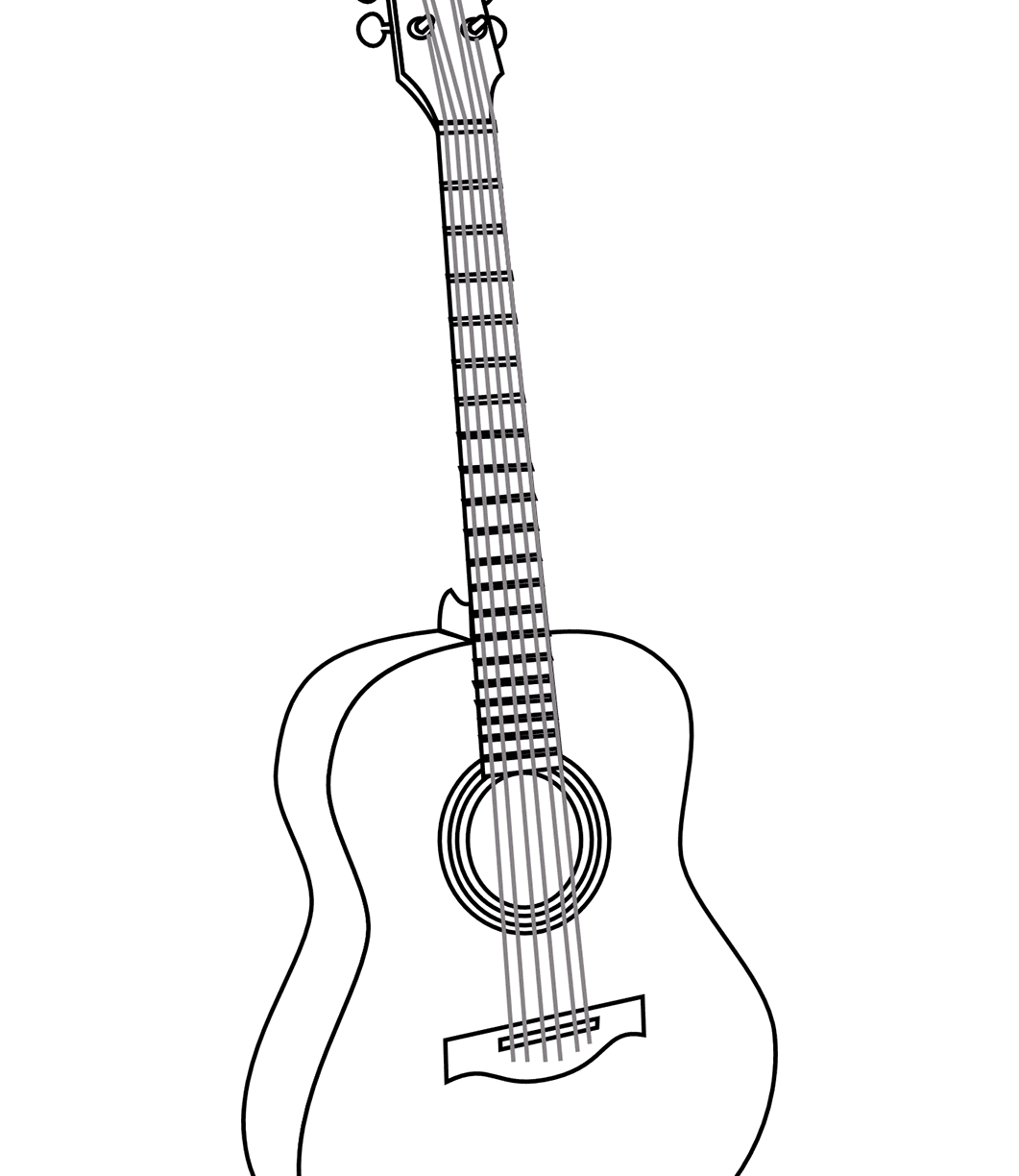 Рисунок гитары для срисовки