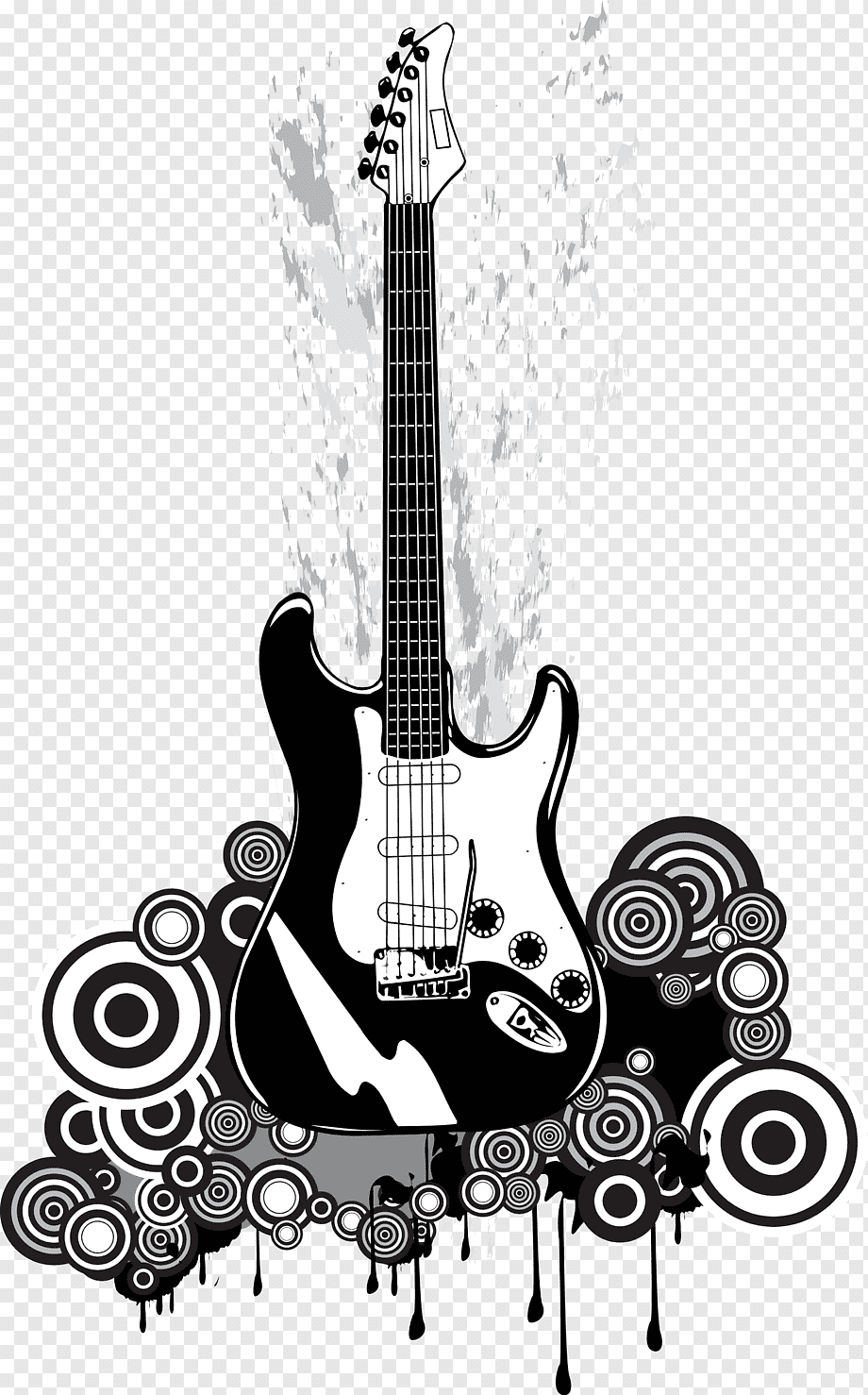 Гитара для срисовки карандашом