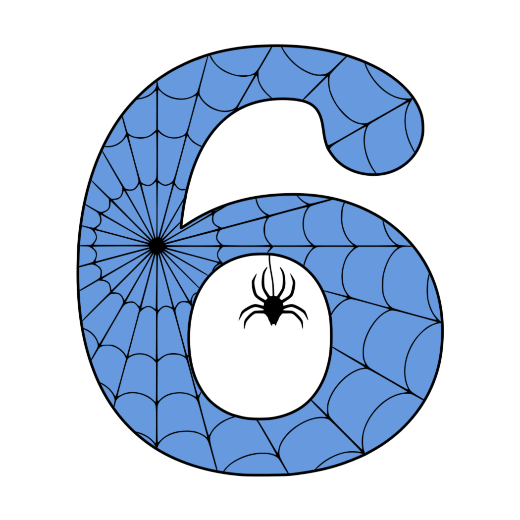 Цифра 6 с паутиной