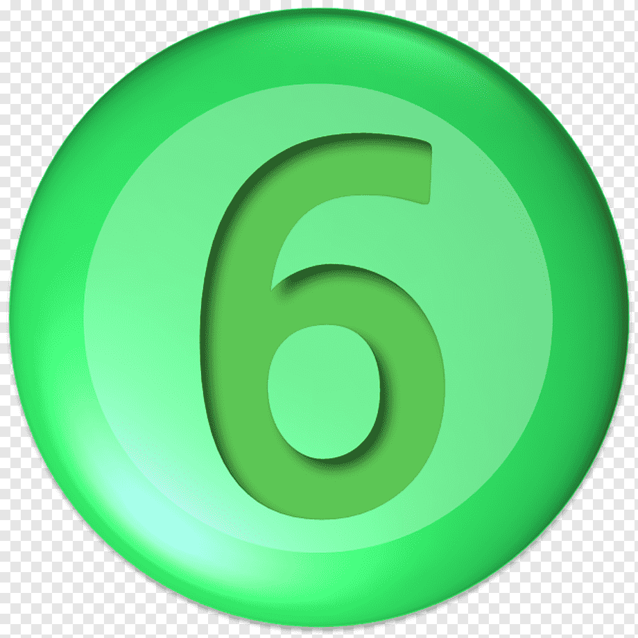 Цифра 6 зеленая