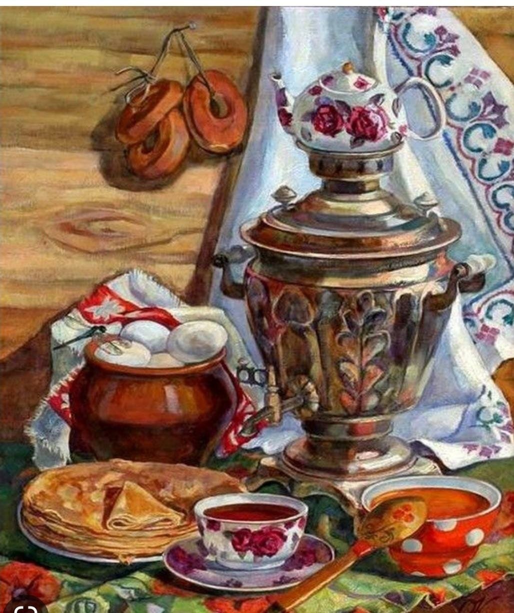 Праздничный стол самовар