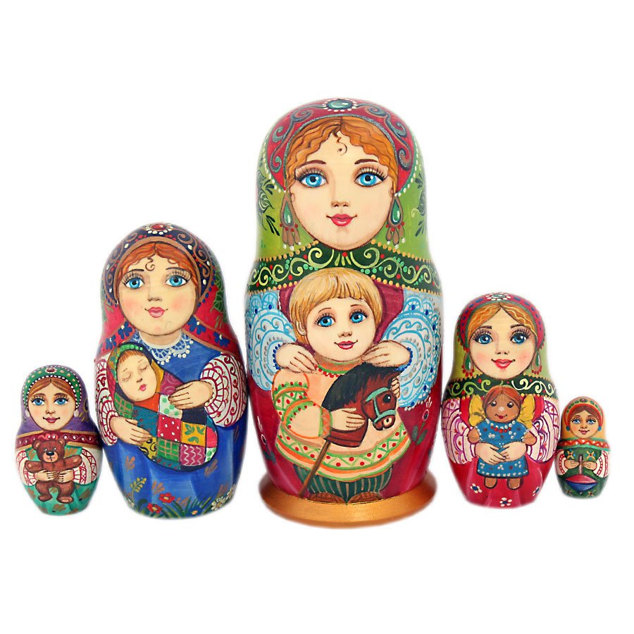 Матрешка на окно цветная