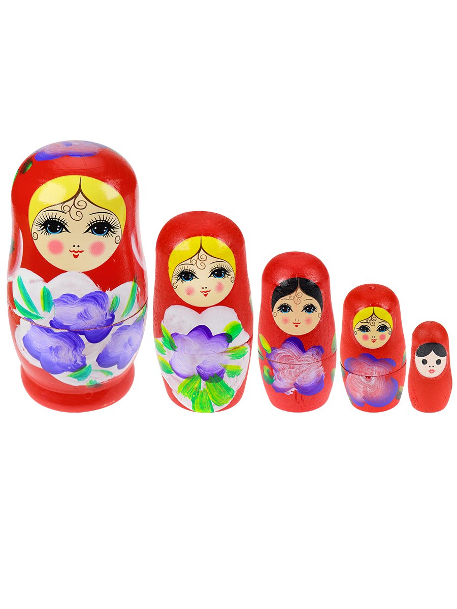 Ёлочная игрушка матрёшка на белом фоне