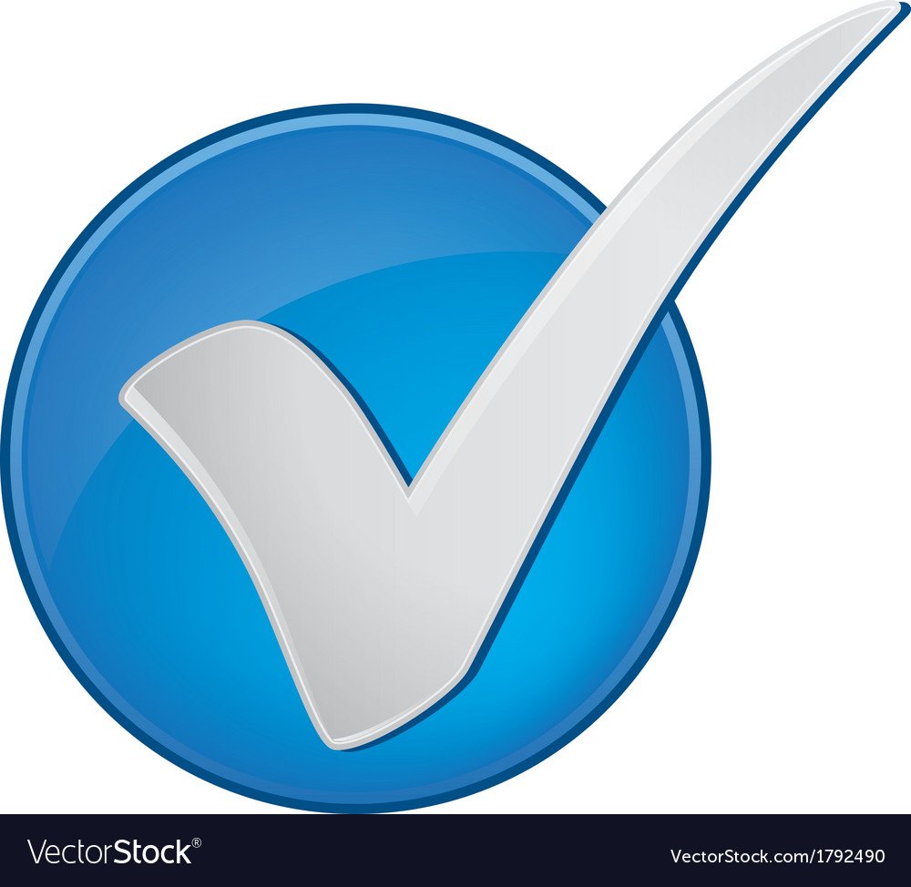 Галочка на голубом фоне