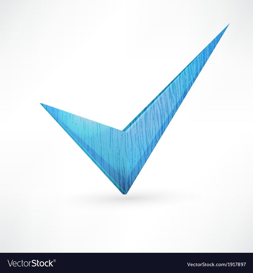 Синяя галочка вектор