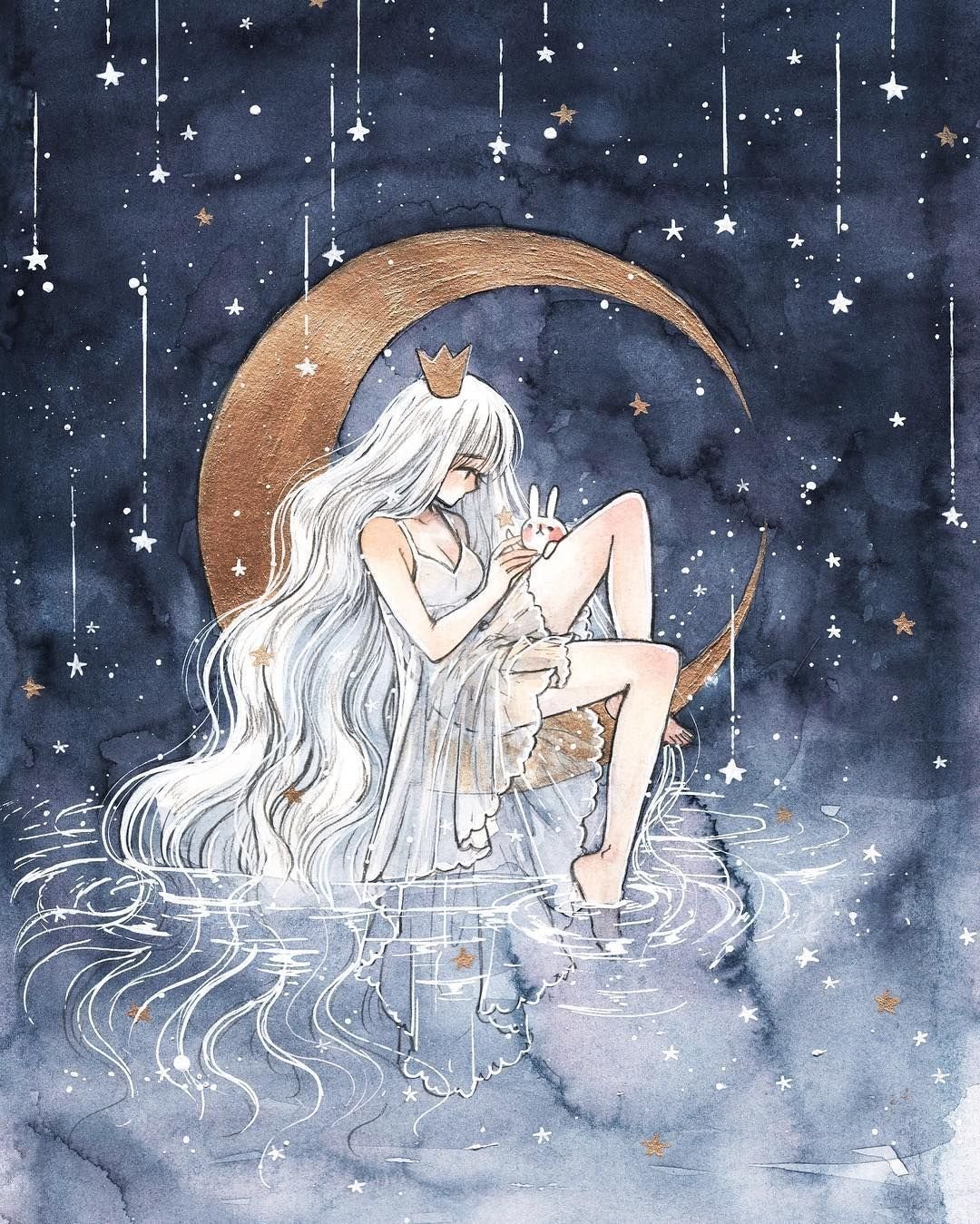 Девочка спит на Луне