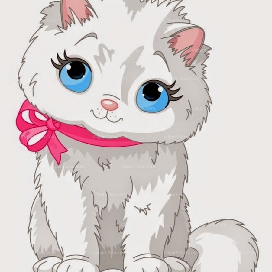 Пушистый мультяшный котик