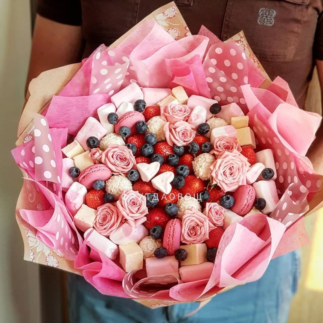 Букет из зефира и маршмеллоу