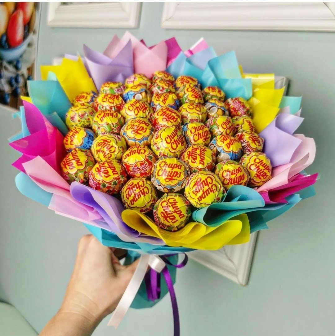 Букет из маршмеллоу сердечки