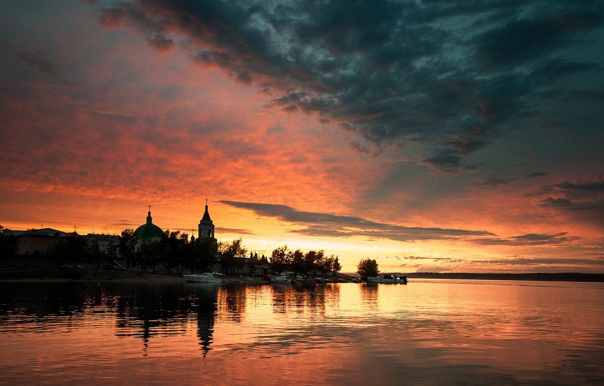 Закат на заливе Чебоксары