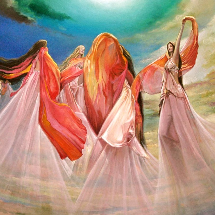 Женский круг силы женщины в кругу